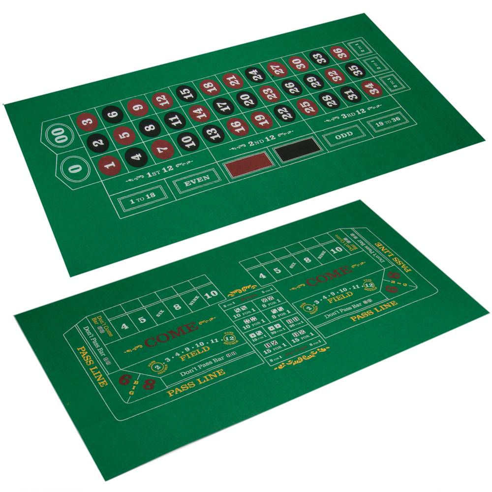 DoubleSided Craps Table & Roulette Casino Felt
